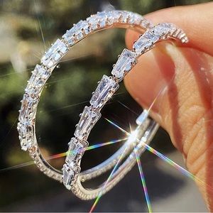 Valentine’s Special - Baguette Earrings Hoops